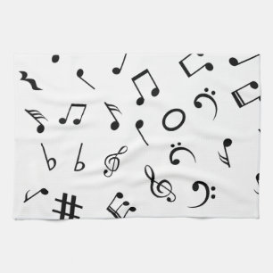 Music pattern tea towel