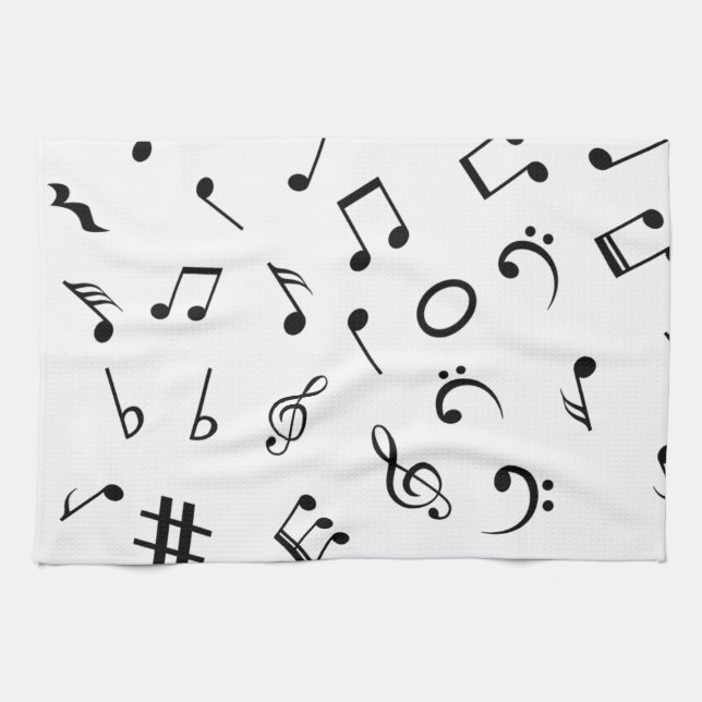 Music pattern tea towel (Horizontal)