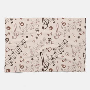 Music pattern tea towel