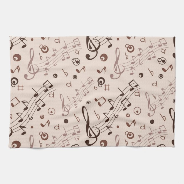 Music pattern tea towel (Horizontal)