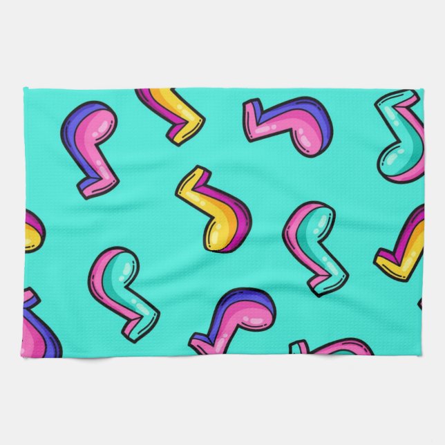 Music pattern tea towel (Horizontal)