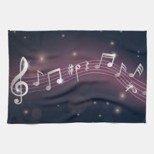 Music pattern tea towel