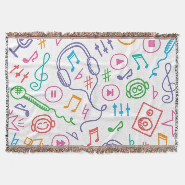 Music pattern throw blanket (Front)