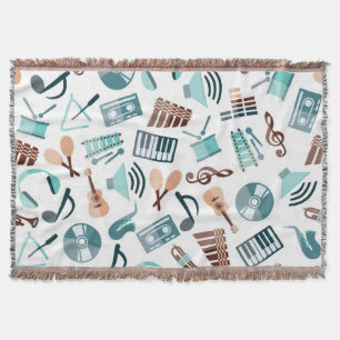 Music pattern throw blanket