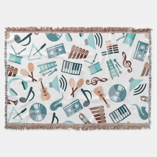 Music pattern throw blanket (Front)