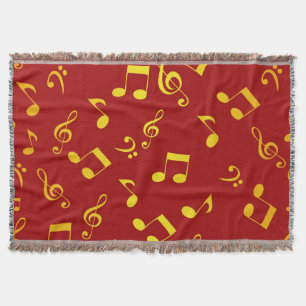 Music pattern throw blanket