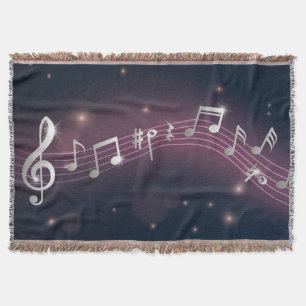 Music pattern throw blanket