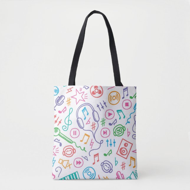 Music pattern tote bag (Front)