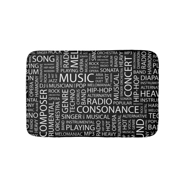 MUSIC pattern word cloud Bath Mat (Front)