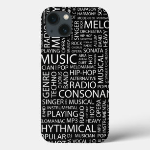 MUSIC pattern word cloud iPhone 13 Case