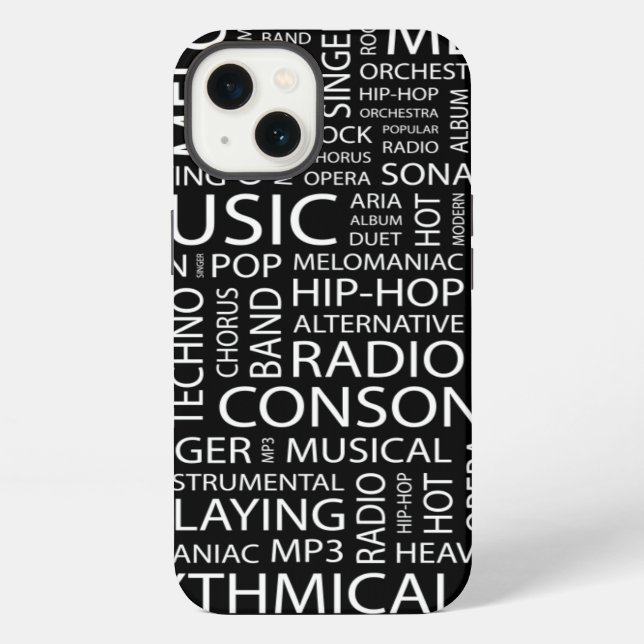 MUSIC pattern word cloud iPhone Case (Back)
