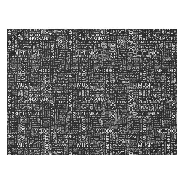 MUSIC pattern word cloud Tablecloth (Front (Horizontal))