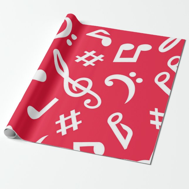 Music pattern wrapping paper (Unrolled)