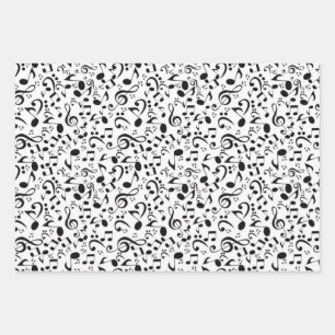 Music pattern wrapping paper sheet