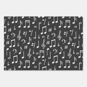 Music pattern wrapping paper sheet