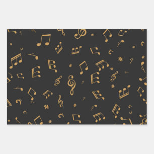 Music pattern wrapping paper sheet