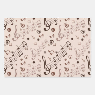 Music pattern wrapping paper sheet