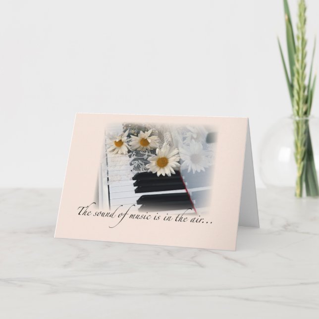Music Performance Congratulations, Piano, Daisies Card (Front)