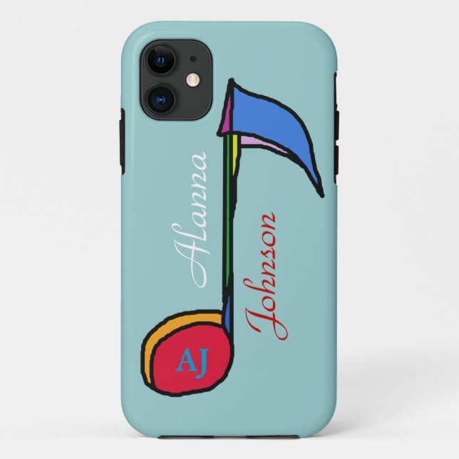 music personalised name and initials Case-Mate iPhone case (Back)