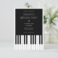 Music piano black and white birthday