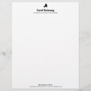 Music Piano Custom Letterhead