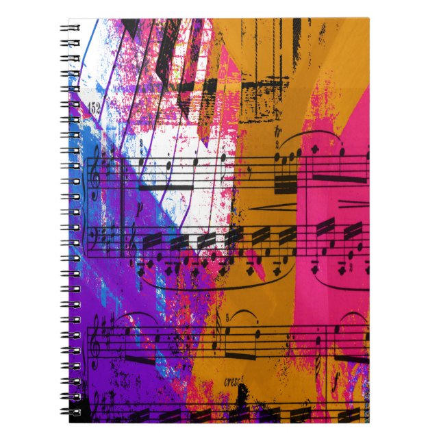 music, piano decor (12) spiral notebook (Front)
