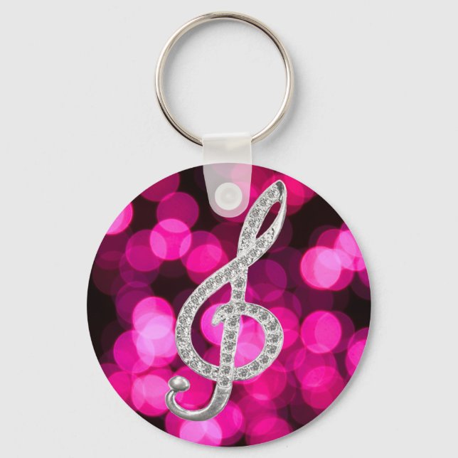 Music Piano Gclef Key Ring (Front)