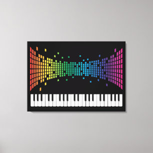 Music piano instrumental keyboard multicolored canvas print