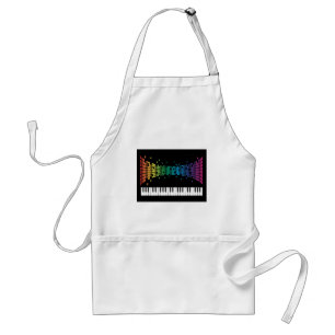Music piano instrumental keyboard multicolored standard apron
