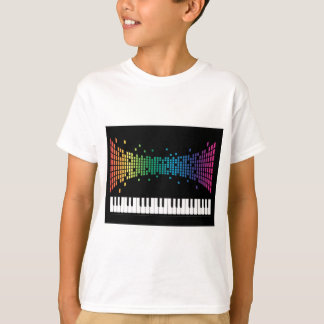 Music piano instrumental keyboard multicolored T-Shirt