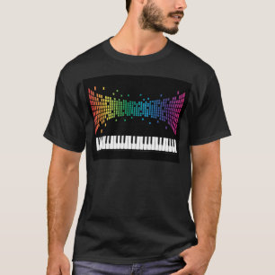 Music piano instrumental keyboard multicolored T-Shirt