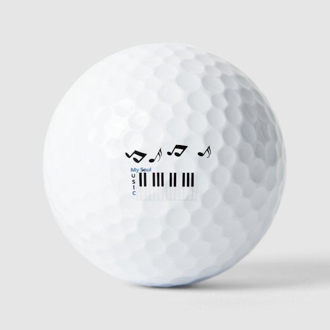 Music Piano Key Music Note Golf Balls (Front)
