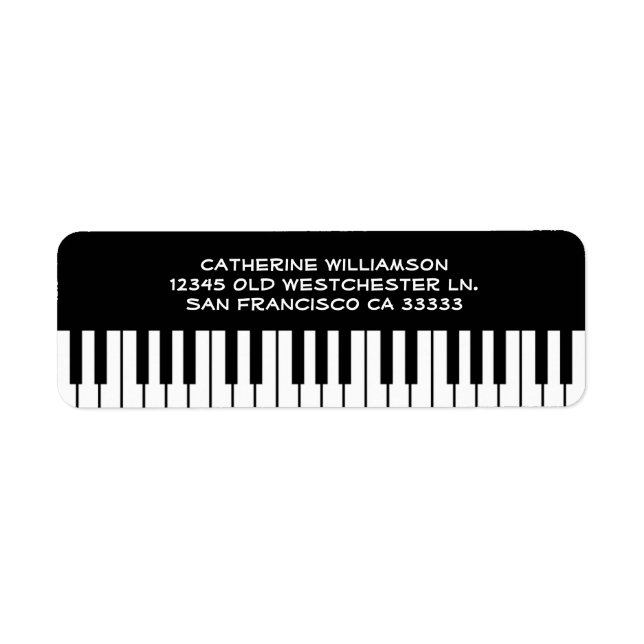 Music Piano Keyboard Keys Custom Name or Company (Front)