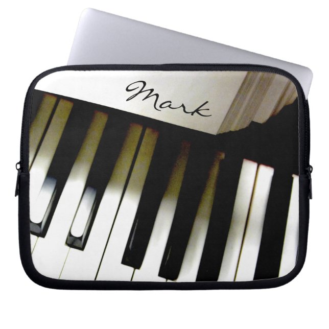 Music Piano Keyboard Personalised Laptop Sleeve (Front)