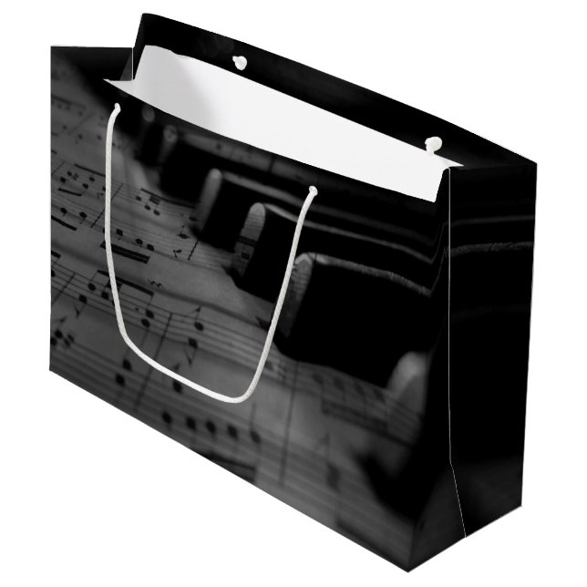  Music Piano Keys Large Gift Bag (Front Angled)