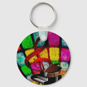 Music Piano Keys Notes Teacher Destiny Instruments Key Ring