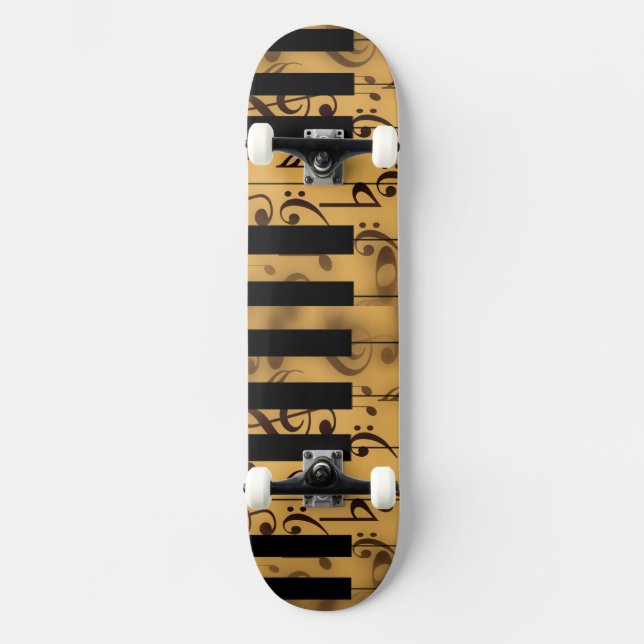 Music Piano Keys Notes Teacher Destiny Instruments Skateboard (Front)