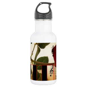 Music Piano Keys Notes Teacher Roses Instruments 532 Ml Water Bottle