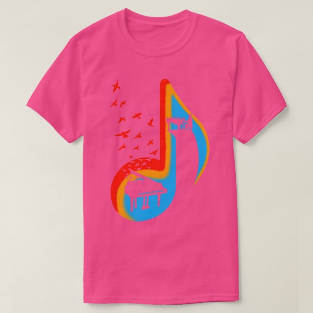 Music Piano Player T-Shirt (Design Front)