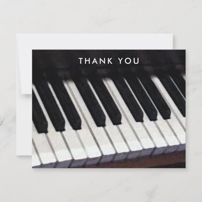 Music Piano Thank You Card (Front)