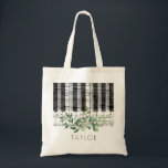 music piano watercolor foliage tote bag<br><div class="desc">music piano personalised name bag</div>