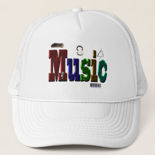 Music Picture Logo With Instruments, Trucker Hat