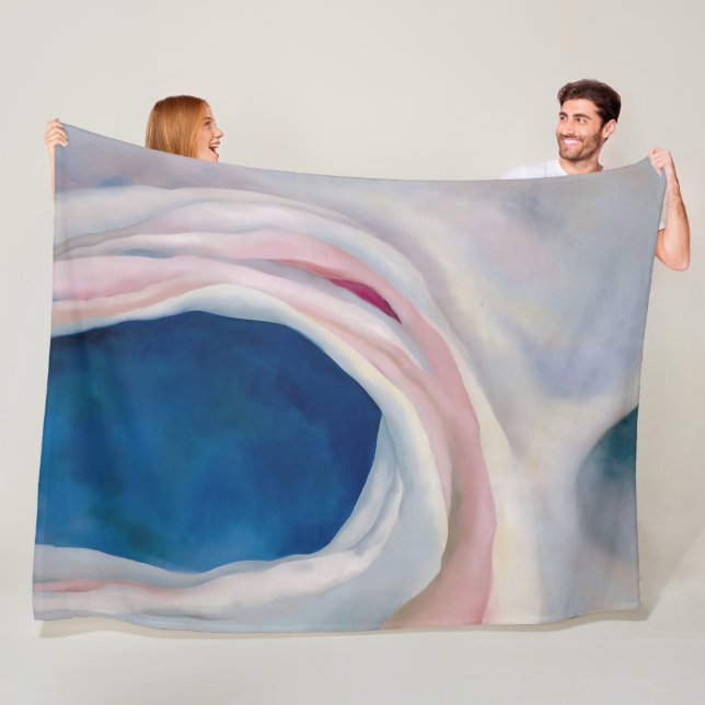 Music Pink and Blue by O'Keeffe Fleece Blanket (In Situ)