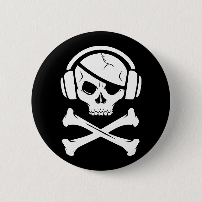 Music Pirate Piracy anti-riaa icon 6 Cm Round Badge (Front)