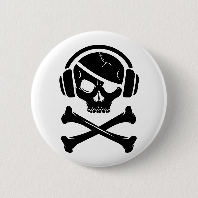 Music Pirate Piracy anti-riaa icon 6 Cm Round Badge (Front)
