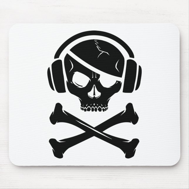 Music Pirate Piracy anti-riaa icon Mouse Pad (Front)