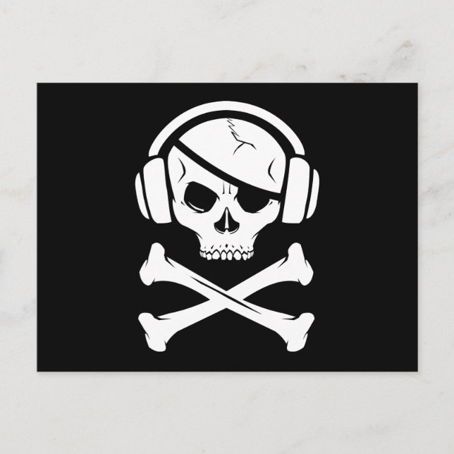 Music Pirate Piracy anti-riaa icon Postcard (Front)