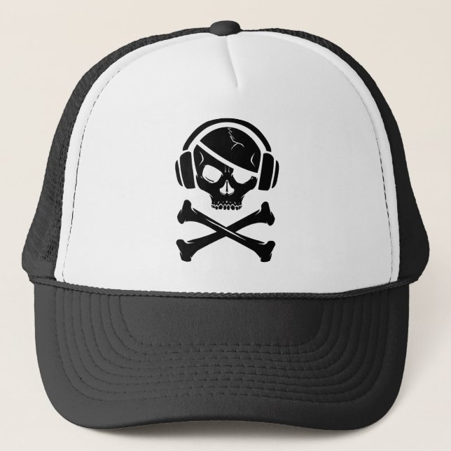 Music Pirate Piracy anti-riaa icon Trucker Hat (Front)