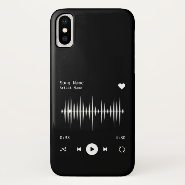 Music Player Artist and Song Personalised Black Case-Mate iPhone Case (Back)
