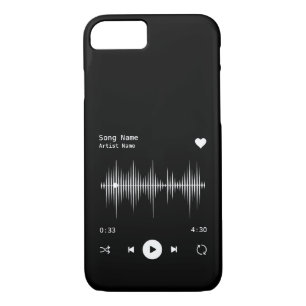 Music Player Artist and Song Personalised Black Case-Mate iPhone Case